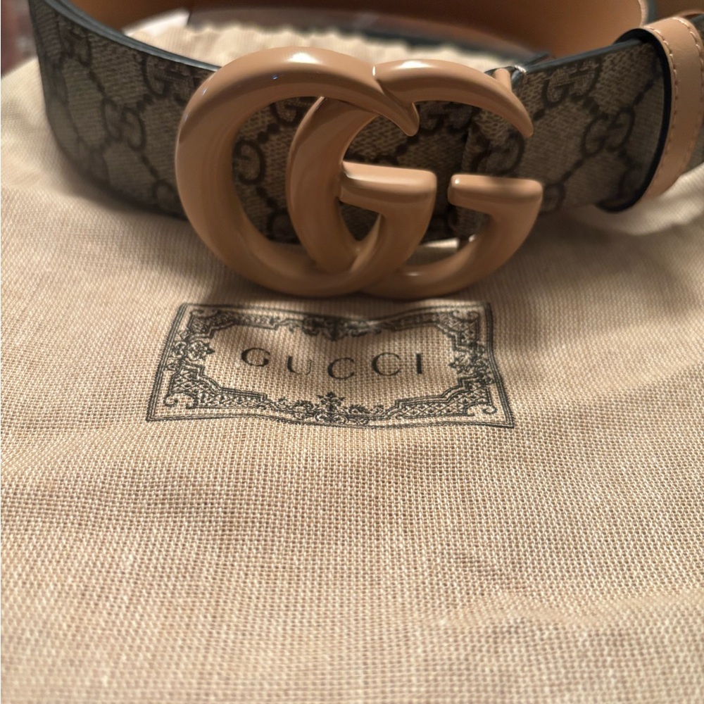 Gucci Tan GG Monogram Belt